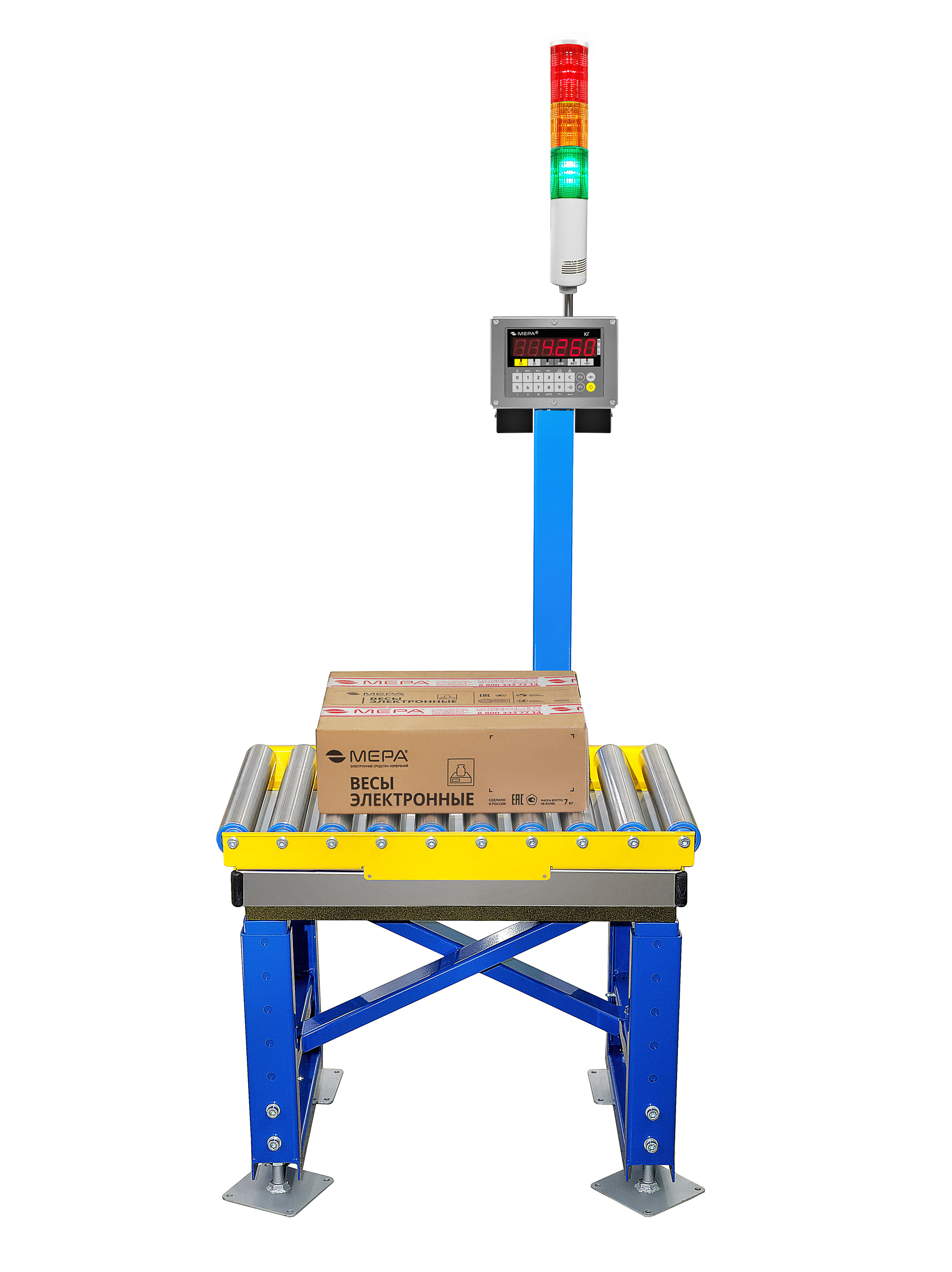 Весовой транспортер ПВм со световой индикацией и монтажной рамой